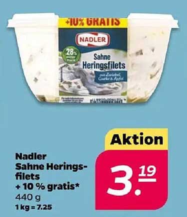 Nadler Sahne Heringsfilets + 10 % gratis