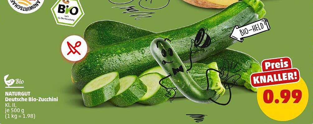 NATURGUT Deutsche Bio-Zucchini KL. II, je 500 g