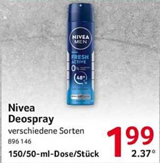 Nivea Deospray verschiedene Sorten