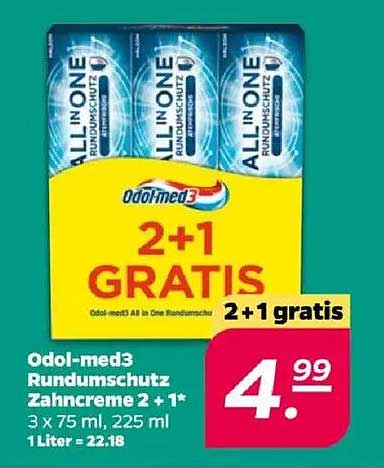 Odol-med3 Rundumschutz Zahnpasta 2 + 1 GRATIS