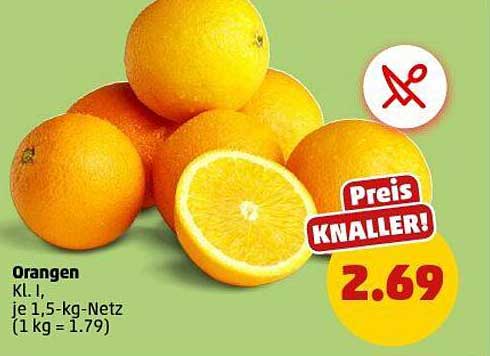 Orangen Kl. I, je 1,5-kg-Netz