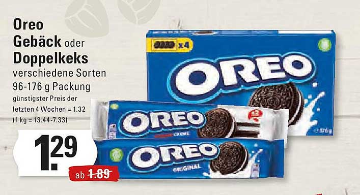 Oreo Gebäck oder Doppelkekse verschiedene Sorten 96-176 g Packung