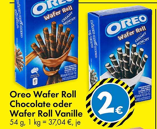 Oreo Wafer Roll Chocolate oder Wafer Roll Vanille