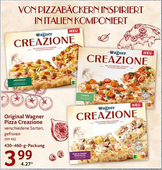 Original Wagner Pizza Creazione verschiedene Sorten, gefroren