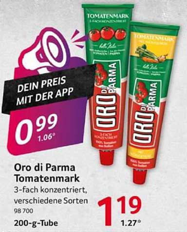 Oro di Parma Tomatenmark 3-fach konzentriert, verschiedene Sorten