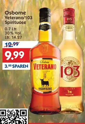 Osborne Veterano/103 Spirituose 0.7 Ltr. 30% Vol.