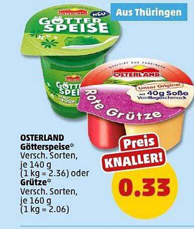 OSTERLAND Götterspeise und Grütze - Preisknaller!