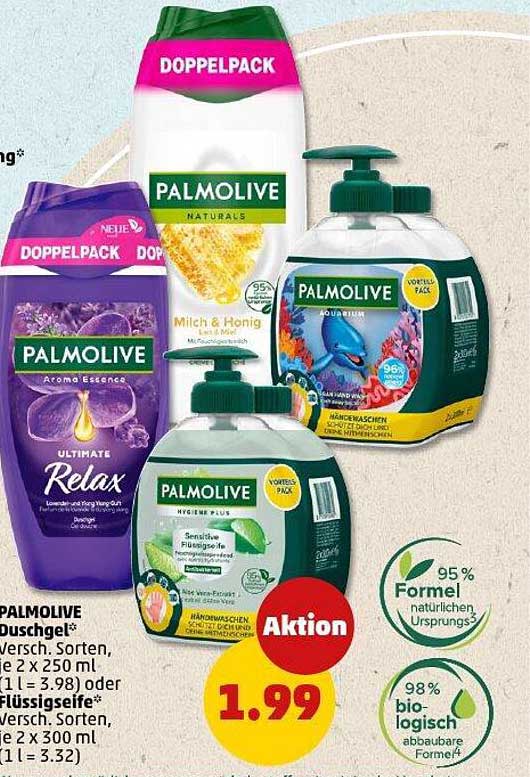 PALMOLIVE Duschgel 2x250 ml oder Flüssigseife 2x300 ml