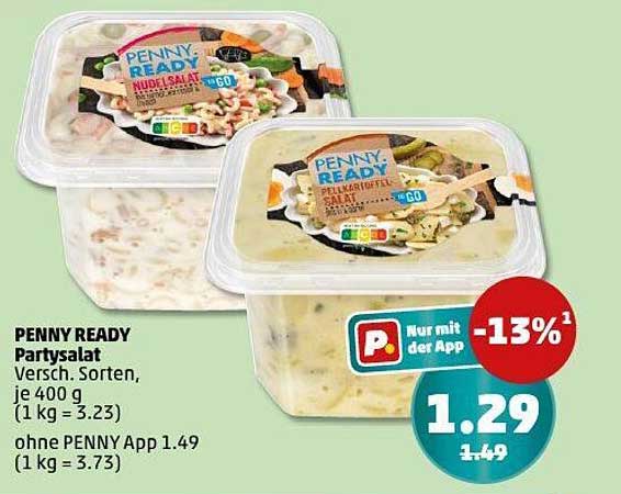 PENNY READY Partysalat – Versch. Sorten, je 400 g