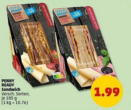 PENNY READY Sandwich, Versch. Sorten, je 185 g