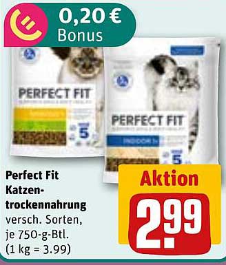 Perfect Fit Katzen- trockennahrung verschiedene Sorten, je 750-g-Btl.