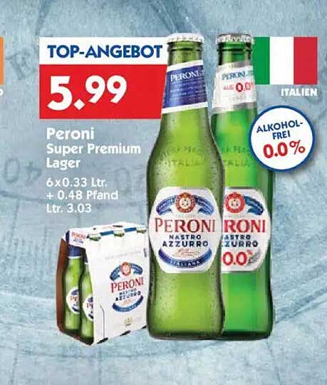 Peroni Super Premium Lager 6 x 0,33 Ltr.