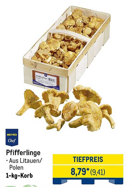 Pfifferlinge – Aus Litauen/Polen im 1-kg-Korb