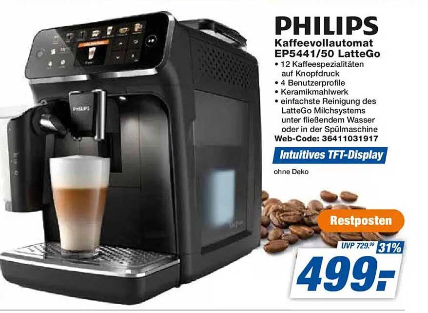 PHILIPS Kaffeevollautomat EP5441/50 LatteGo