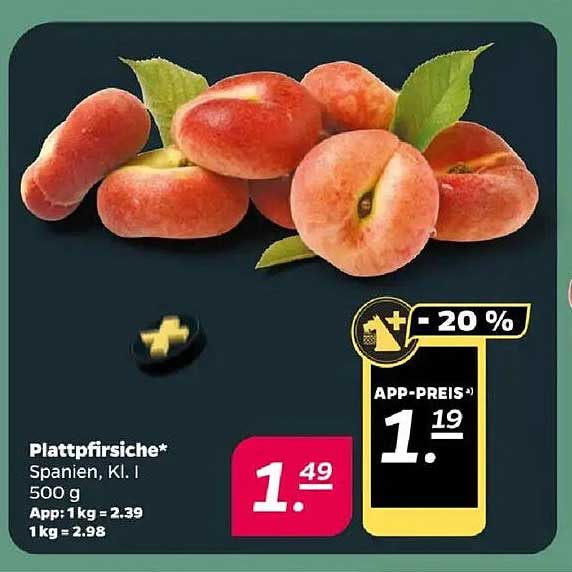 Plattpfirsiche Spanien, Kl. I 500 g