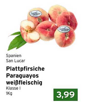 Plattpfirsische Paraguayos weißfleischig 1Kg