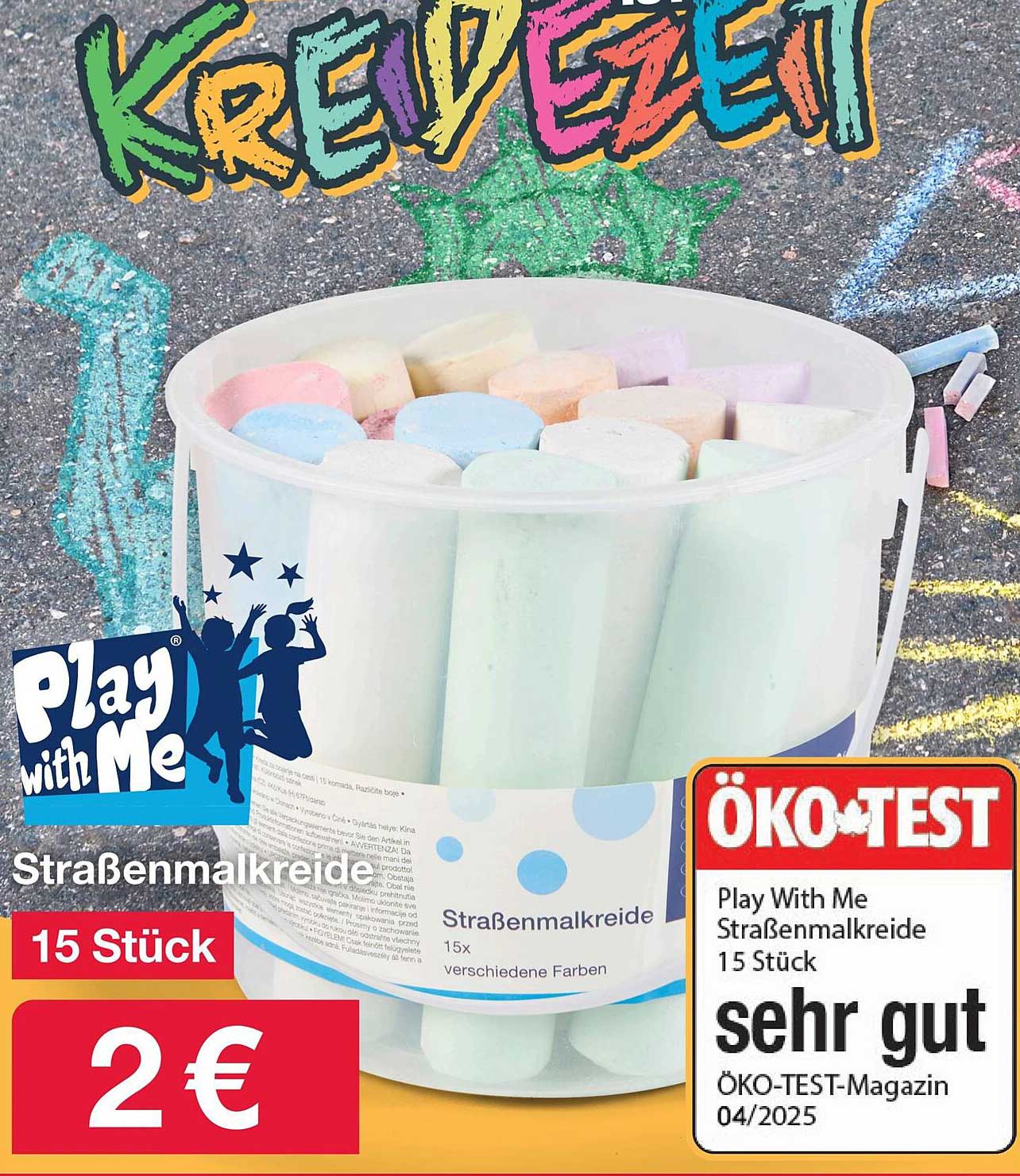 Play with Me Straßenmalkreide 15 Stück