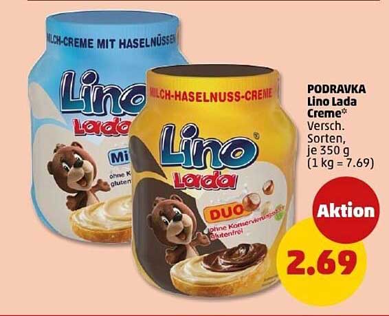PODRAVKA Lino Lada Creme - Milchcreme mit Haselnüssen