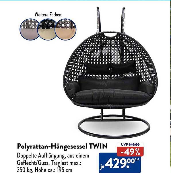 Polyrattan-Hängesessel TWIN