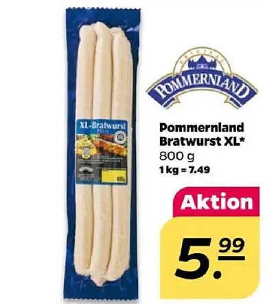 Pommernland Bratwurst XL 800 g - Aktion