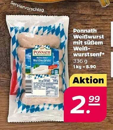 Ponnath Weißwurst mit süßem Weißwurstsenf
