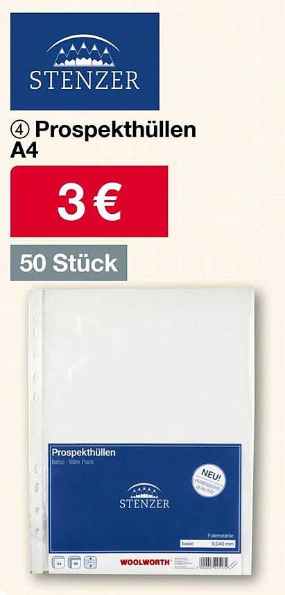 Prospekthüllen A4 - 50 Stück von Stenzer