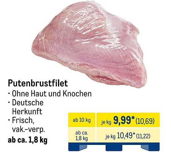 Putenbrustfilet - Frisch, ohne Haut und Knochen