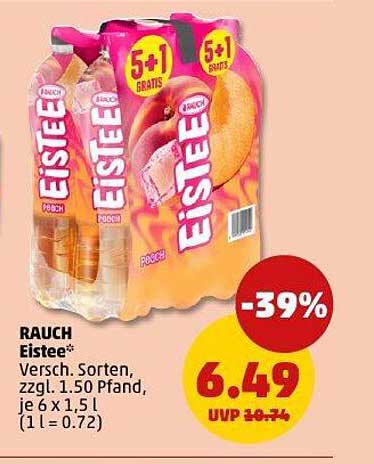 RAUCH Eistee 6 x 1,5 L - Verschiedene Sorten