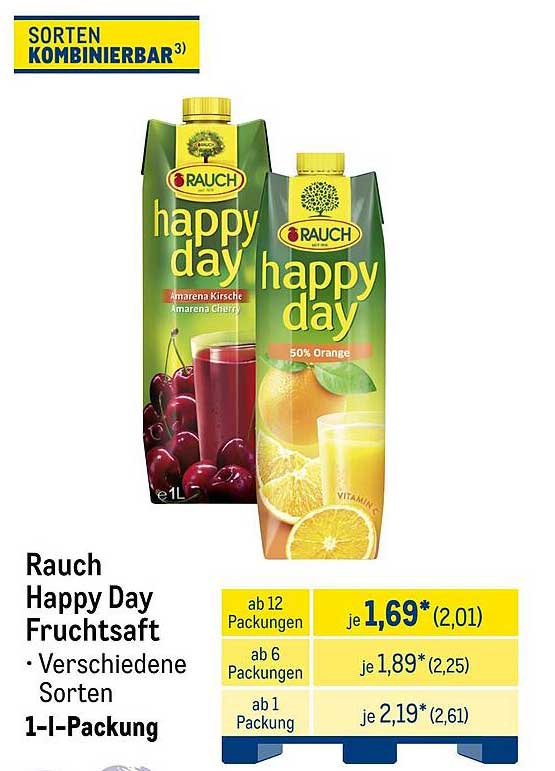 Rauch Happy Day Fruchtsaft - Verschiedene Sorten 1-L-Packung