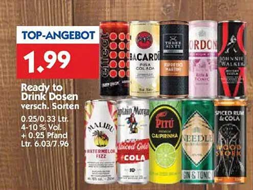 Ready to Drink Dosen - verschiedene Sorten
