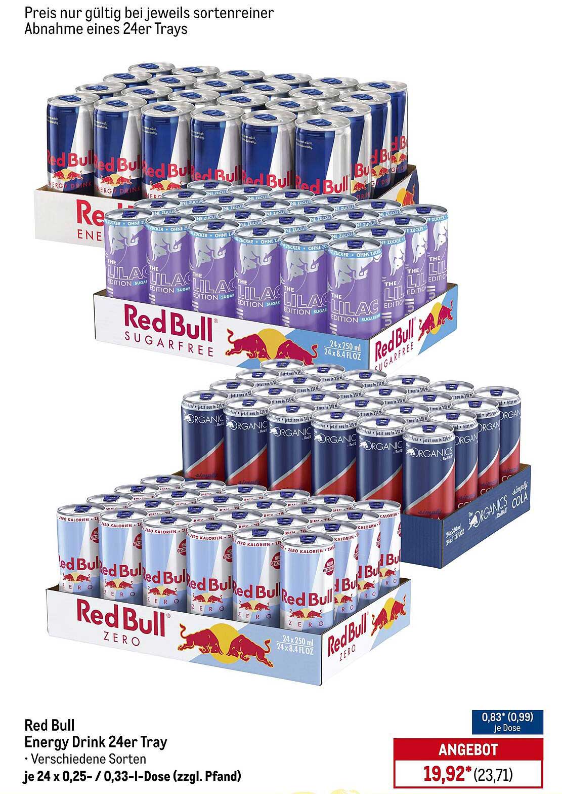 Red Bull Energy Drink 24er Tray – Verschiedene Sorten