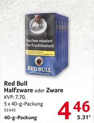 Red Bull Halbwar oder Zware 5 x 40-g-Packung