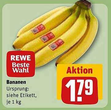 REWE Beste Wahl Bananen – Aktionspreis 1,79 €