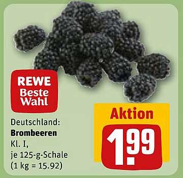 REWE Beste Wahl Brombeeren Kl. I, je 125-g-Schale