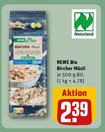REWE Bio Bircher Müsli je 500-g-Btl.