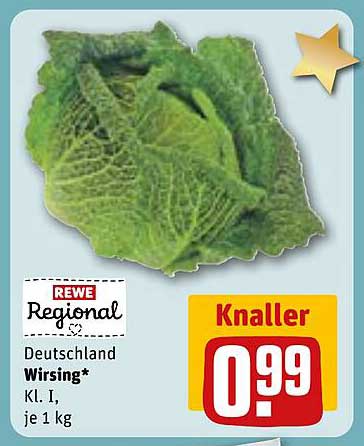 Rewe Regional Wirsing, Klasse I, je 1 kg