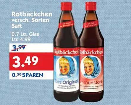 Rotbäckchen verschiedene Sorten Saft 0,7 L