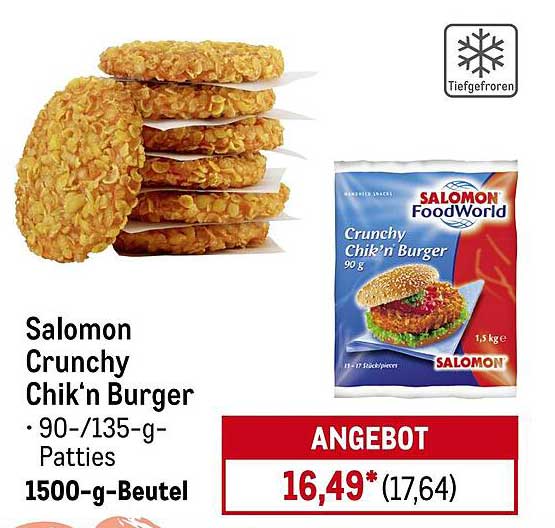 Salomon Crunchy Chik'n Burger 1500-g-Beutel