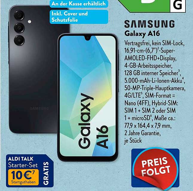 Samsung Galaxy A16 - Vertragfrei, kein SIM-Lock