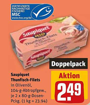 Saupiquet Thunfisch-Filets in Olivenöl - Doppelpack