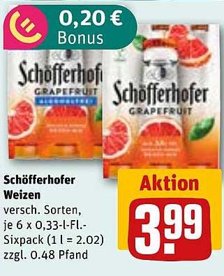 Schöfferhofer Weizen (verschiedene Sorten, 6 x 0,33-l-Flip-Sixpack)