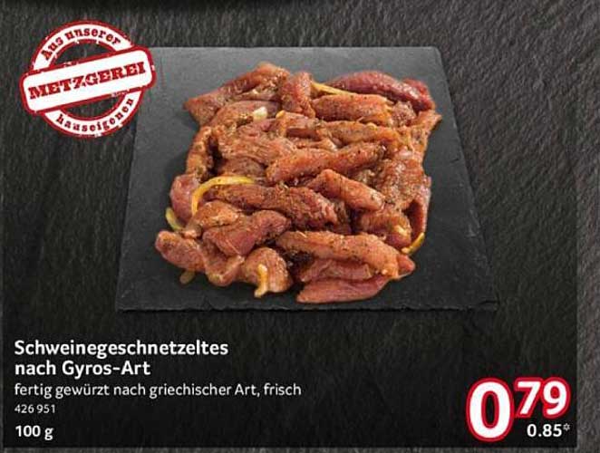 Schweinegeschnetzeltes nach Gyros-Art