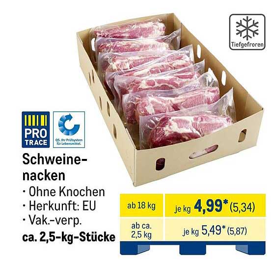 Schweinenacken - ohne Knochen, 2,5-kg-Stücke