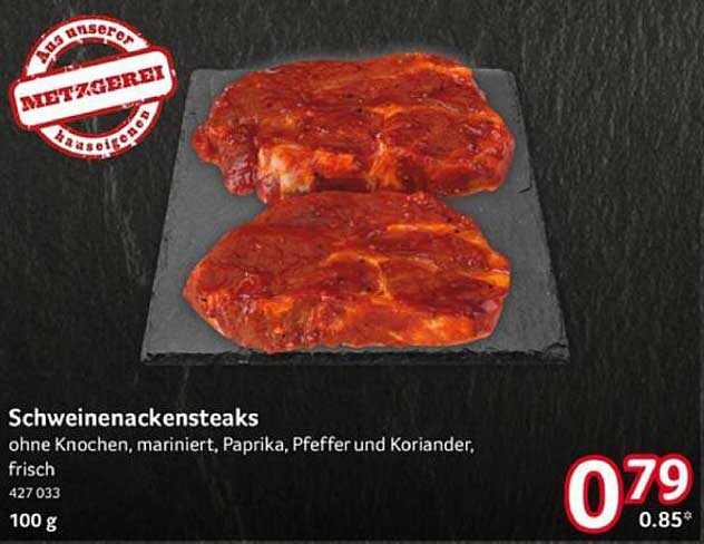 Schweinennackensteaks - marinierte Köstlichkeit im Angebot
