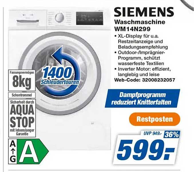 SIEMENS Waschmaschine WM14N299