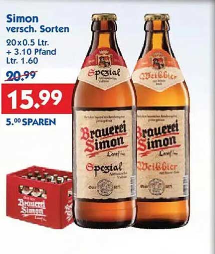 Simon versch. Sorten - 20 x 0,5 Ltr.