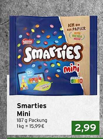 Smarties Mini 187 g Packung