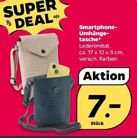Smartphone-Umhängetasche aus Lederimitat