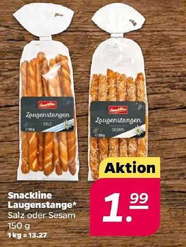Snackline Laugenstangen – Salz oder Sesame, 150 g