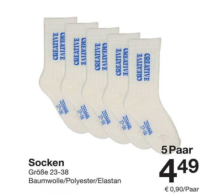 Socken 5 Paar Größe 23-38
